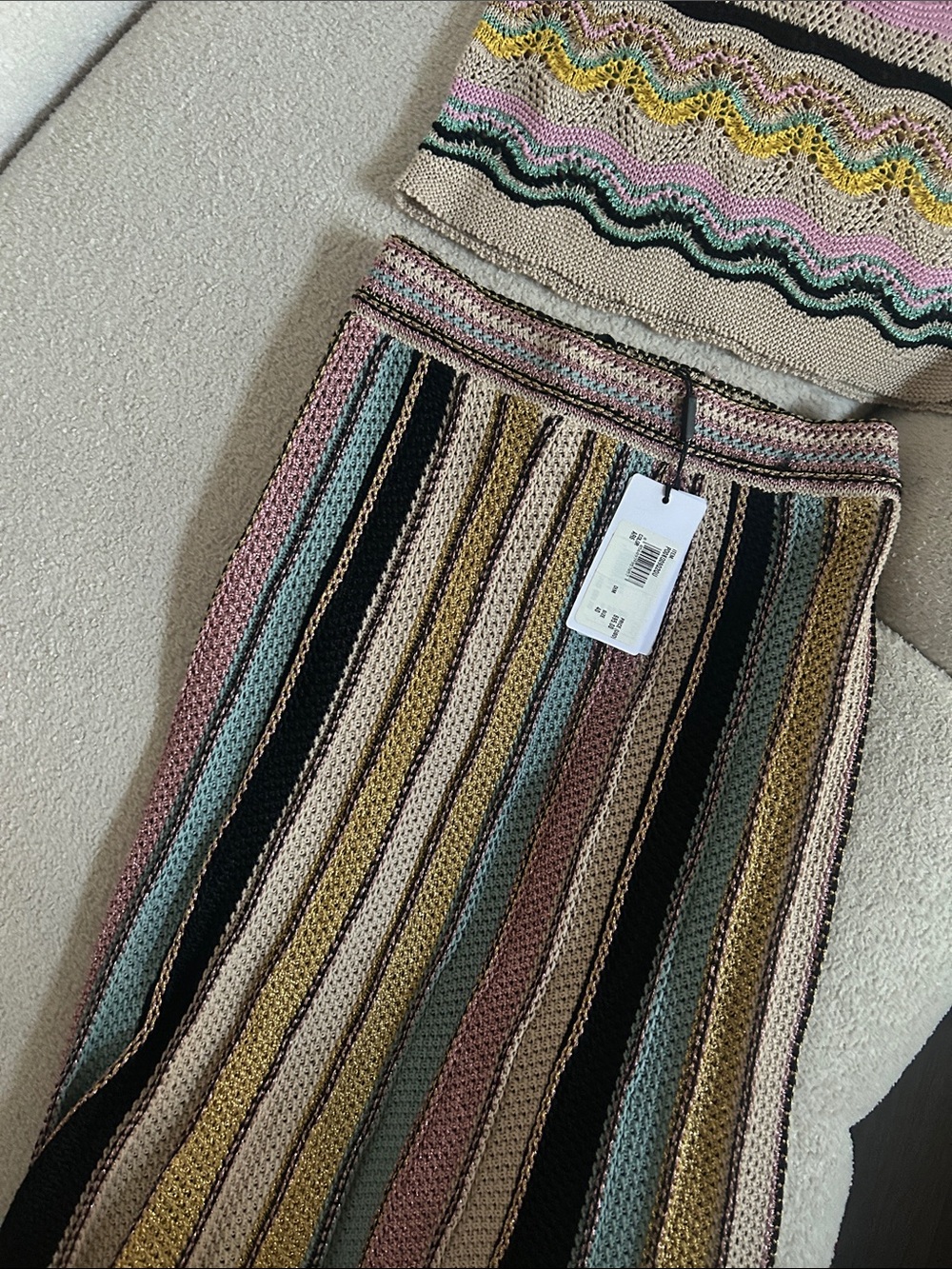 M by Missoni Girls' Multicolor Striped Knit Top & Skirt Set - Picture 2 of 5